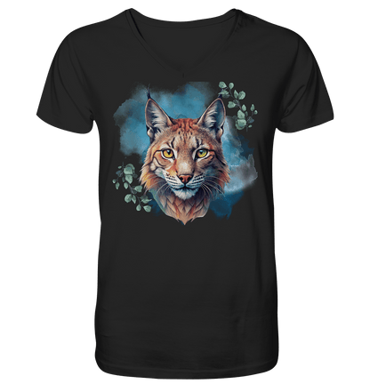 Mystic Lynx - Mens Organic V-Neck Shirt - ArtfulShenwyn