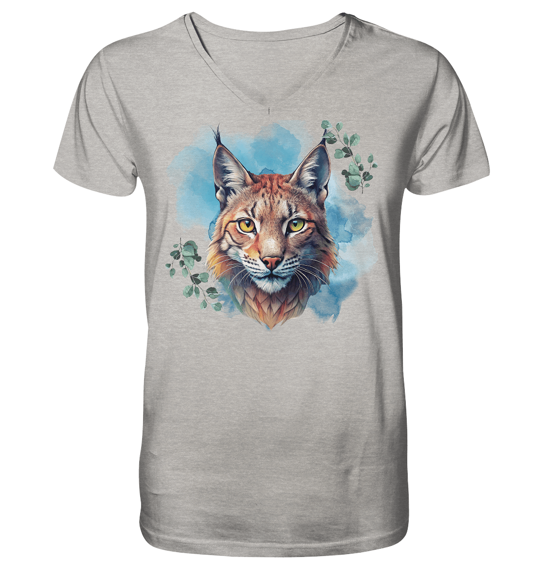 Mystic Lynx - Mens Organic V-Neck Shirt - ArtfulShenwyn