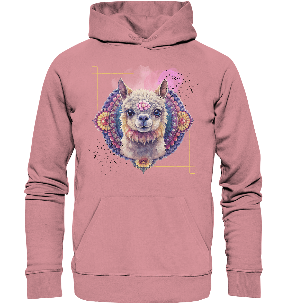 Pink Alpaka Mandala - Organic Basic Hoodie - ArtfulShenwyn