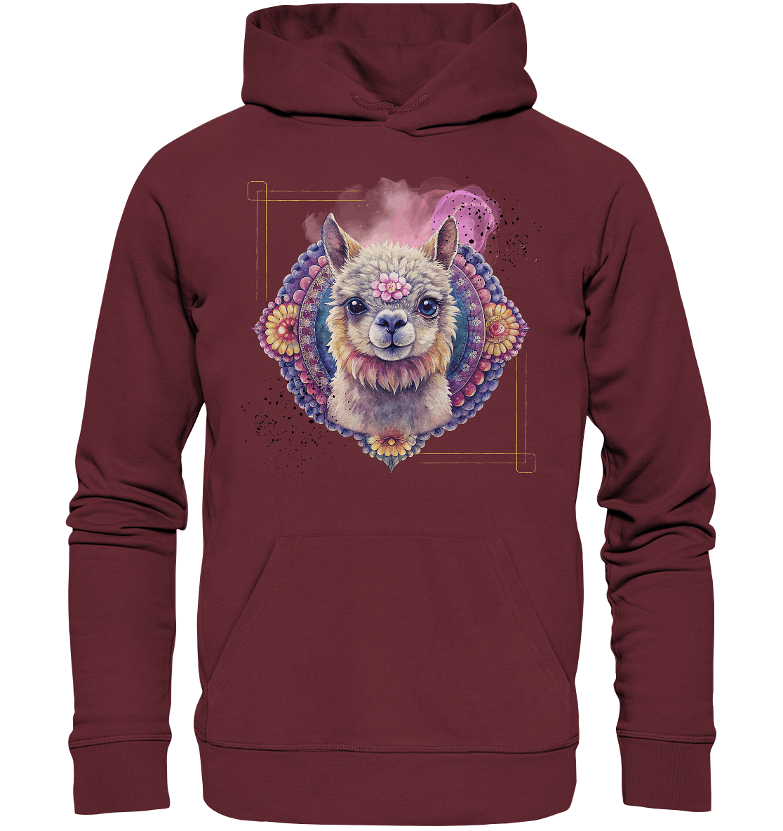 Pink Alpaka Mandala - Organic Basic Hoodie - ArtfulShenwyn