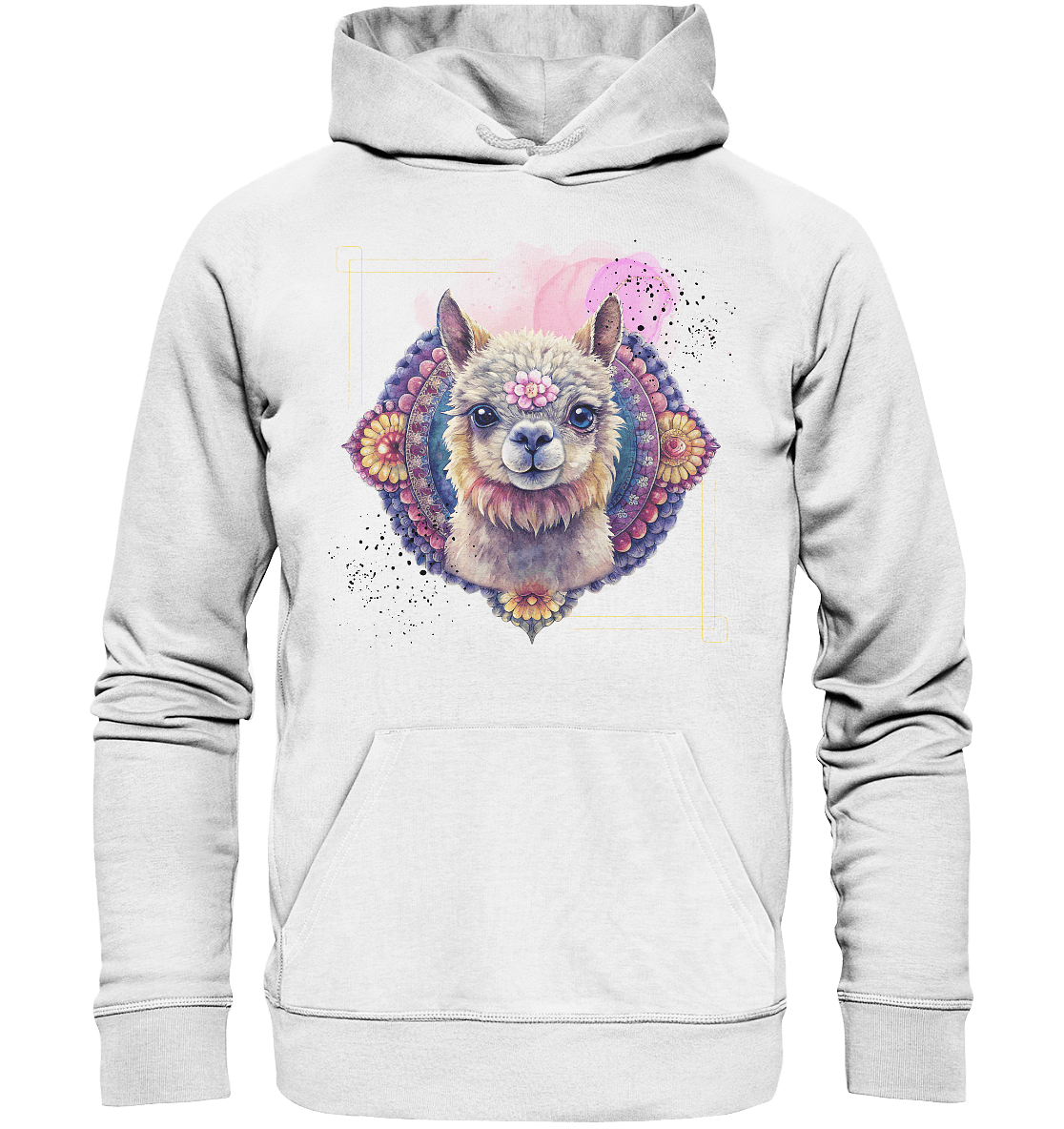 Pink Alpaka Mandala - Organic Basic Hoodie - ArtfulShenwyn