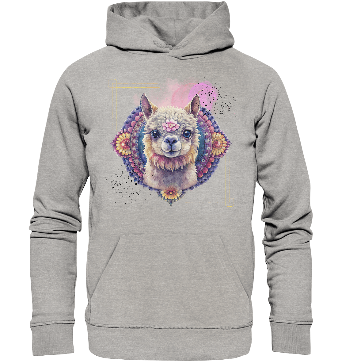 Pink Alpaka Mandala - Organic Basic Hoodie - ArtfulShenwyn