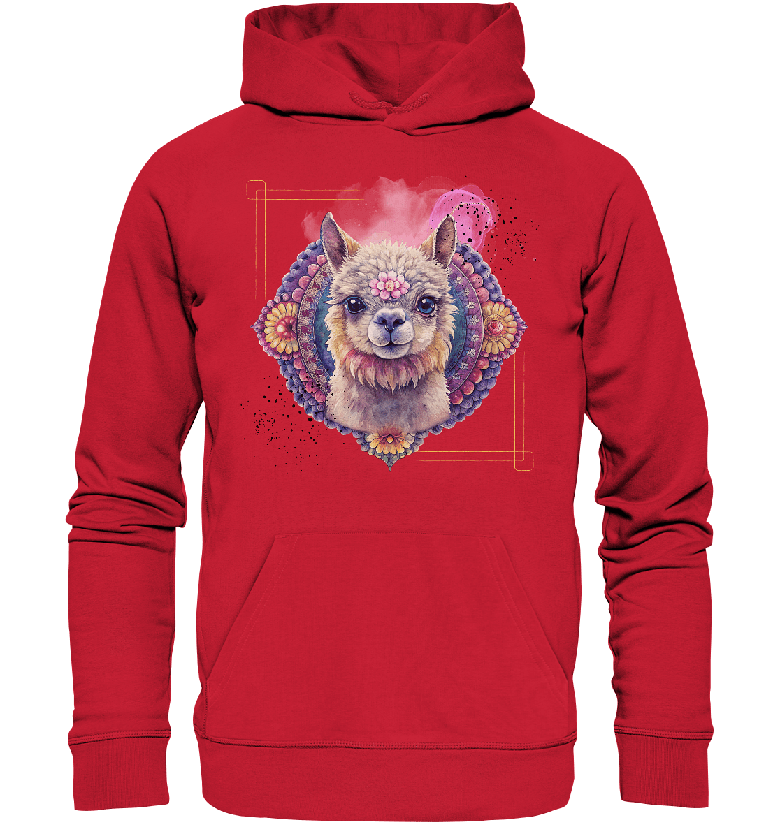 Pink Alpaka Mandala - Organic Basic Hoodie - ArtfulShenwyn