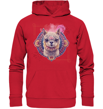 Pink Alpaka Mandala - Organic Basic Hoodie - ArtfulShenwyn