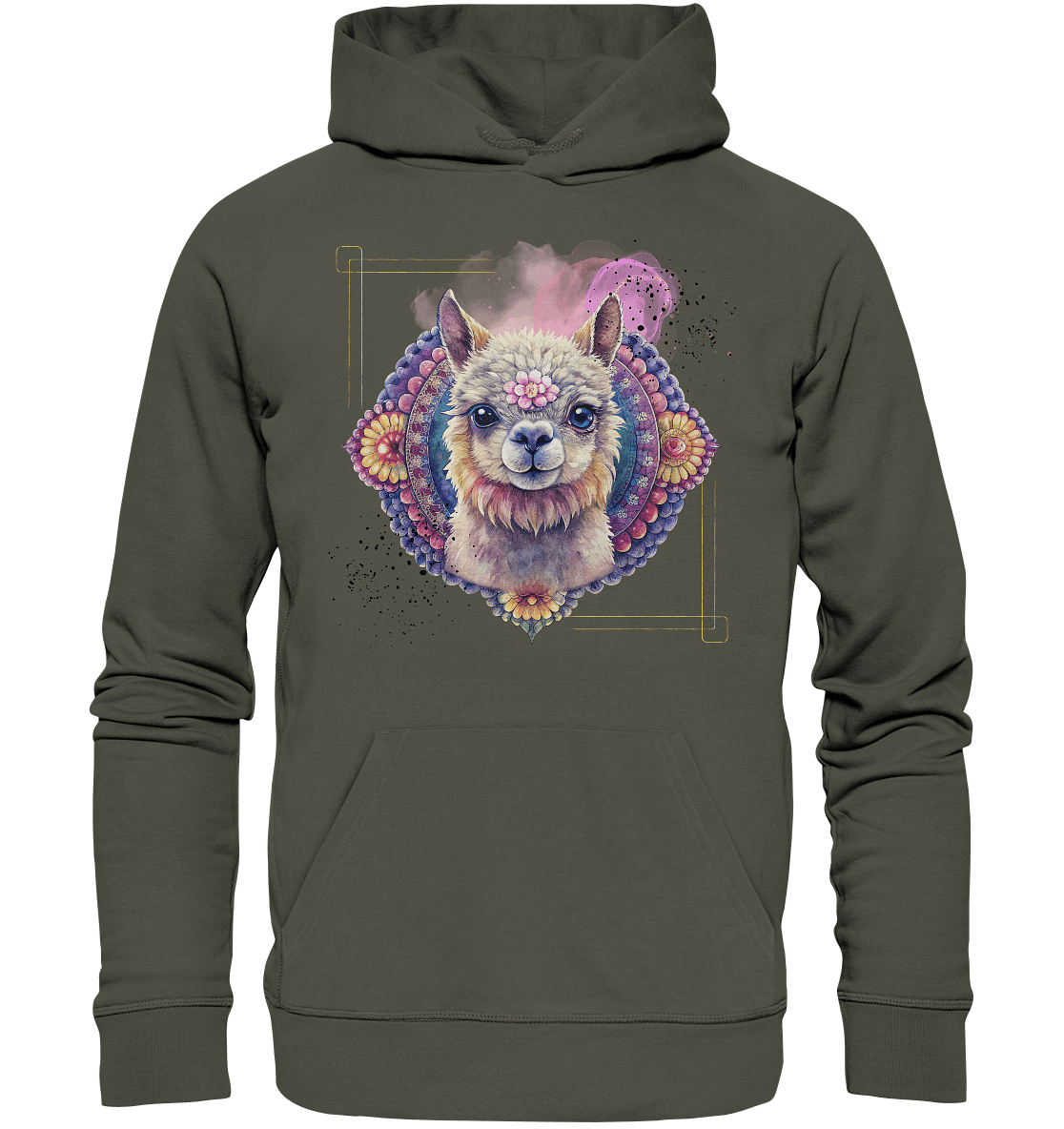 Pink Alpaka Mandala - Organic Basic Hoodie - ArtfulShenwyn