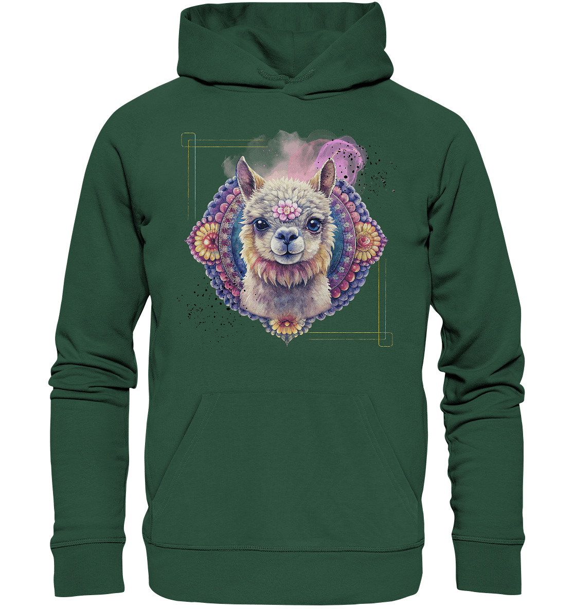 Pink Alpaka Mandala - Organic Basic Hoodie - ArtfulShenwyn