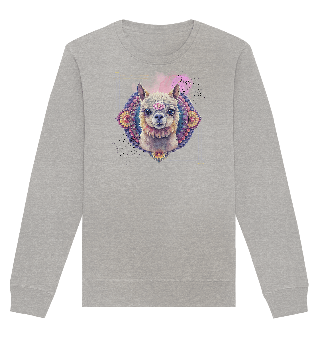 Pink Alpaka Mandala - Organic Basic Unisex Sweatshirt - ArtfulShenwyn