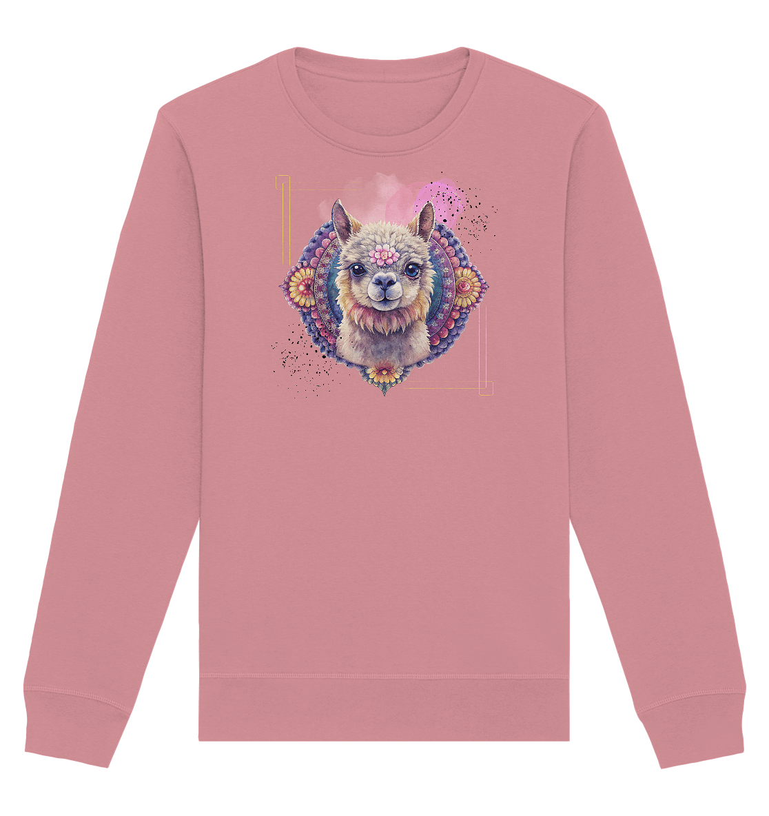 Pink Alpaka Mandala - Organic Basic Unisex Sweatshirt - ArtfulShenwyn