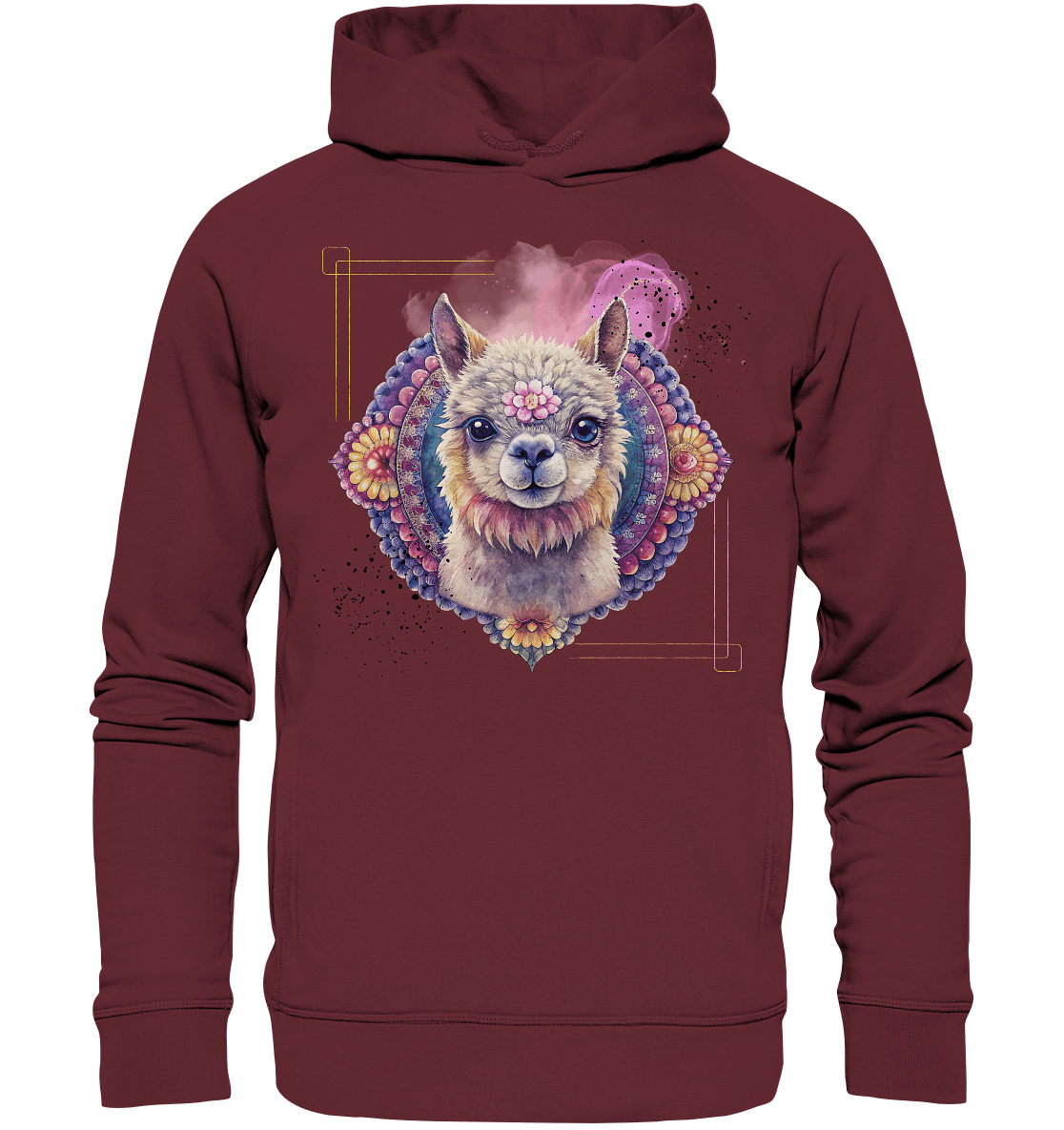 Pink Alpaka Mandala - Organic Fashion Hoodie - ArtfulShenwyn