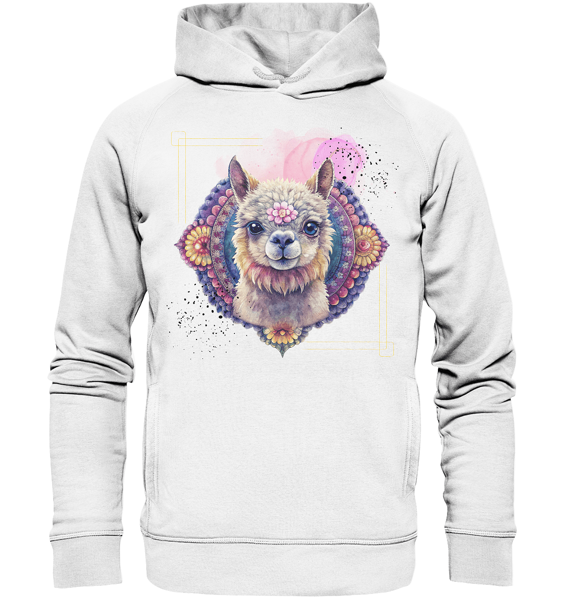 Pink Alpaka Mandala - Organic Fashion Hoodie - ArtfulShenwyn