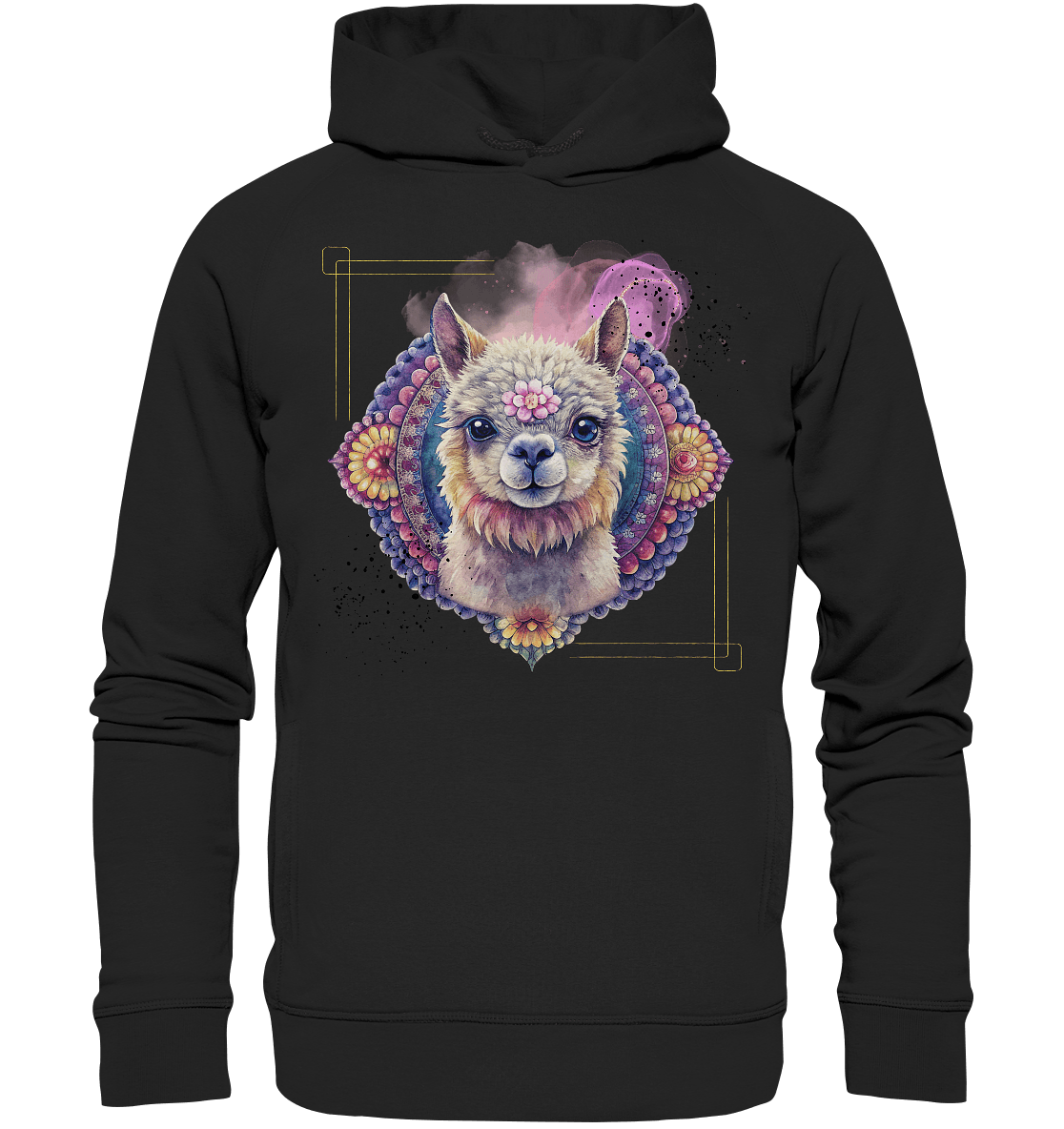 Pink Alpaka Mandala - Organic Fashion Hoodie - ArtfulShenwyn