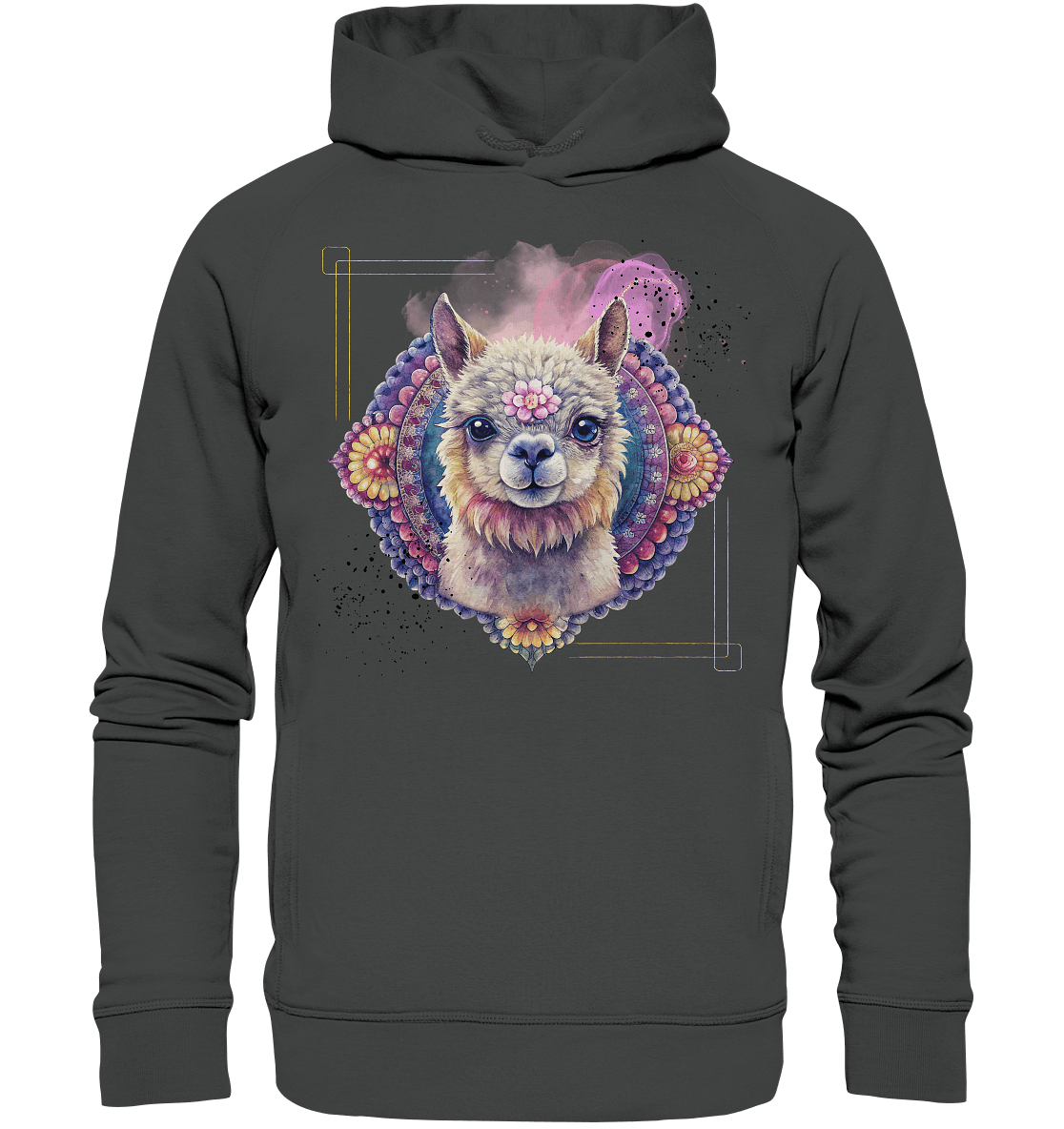 Pink Alpaka Mandala - Organic Fashion Hoodie - ArtfulShenwyn