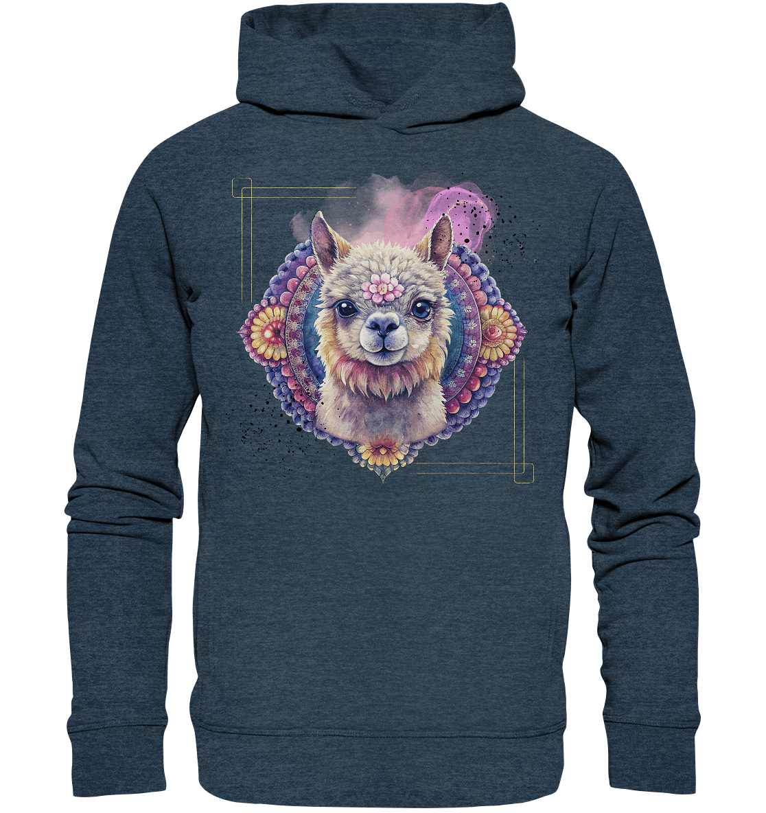 Pink Alpaka Mandala - Organic Fashion Hoodie - ArtfulShenwyn