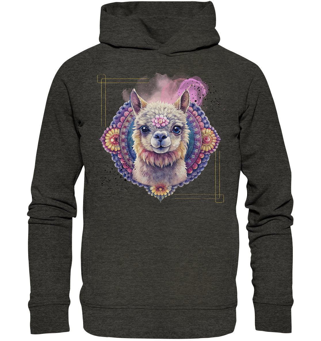 Pink Alpaka Mandala - Organic Fashion Hoodie - ArtfulShenwyn