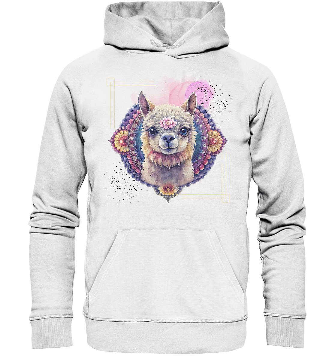 Pink Alpaka Mandala - Organic Hoodie - ArtfulShenwyn