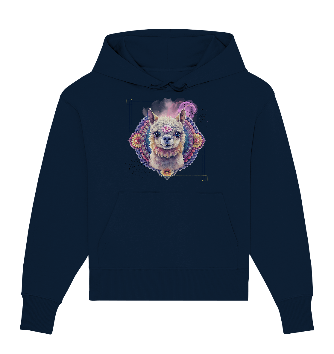 Pink Alpaka Mandala - Organic Oversize Hoodie - ArtfulShenwyn