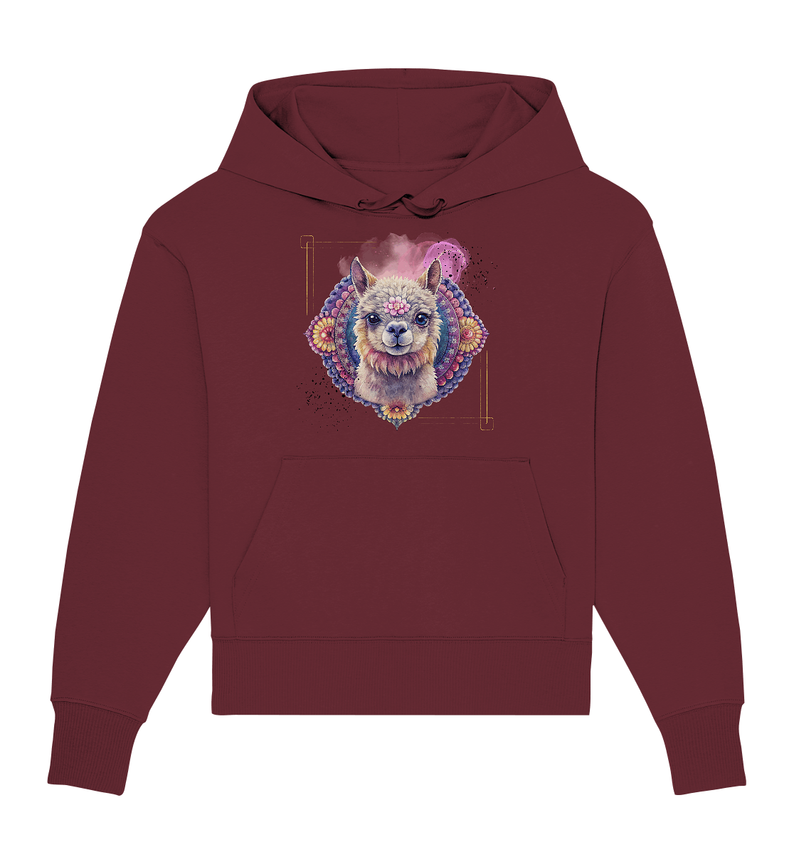 Pink Alpaka Mandala - Organic Oversize Hoodie - ArtfulShenwyn