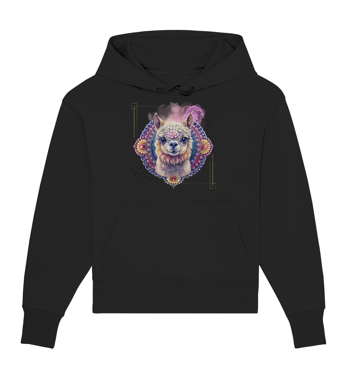 Pink Alpaka Mandala - Organic Oversize Hoodie - ArtfulShenwyn