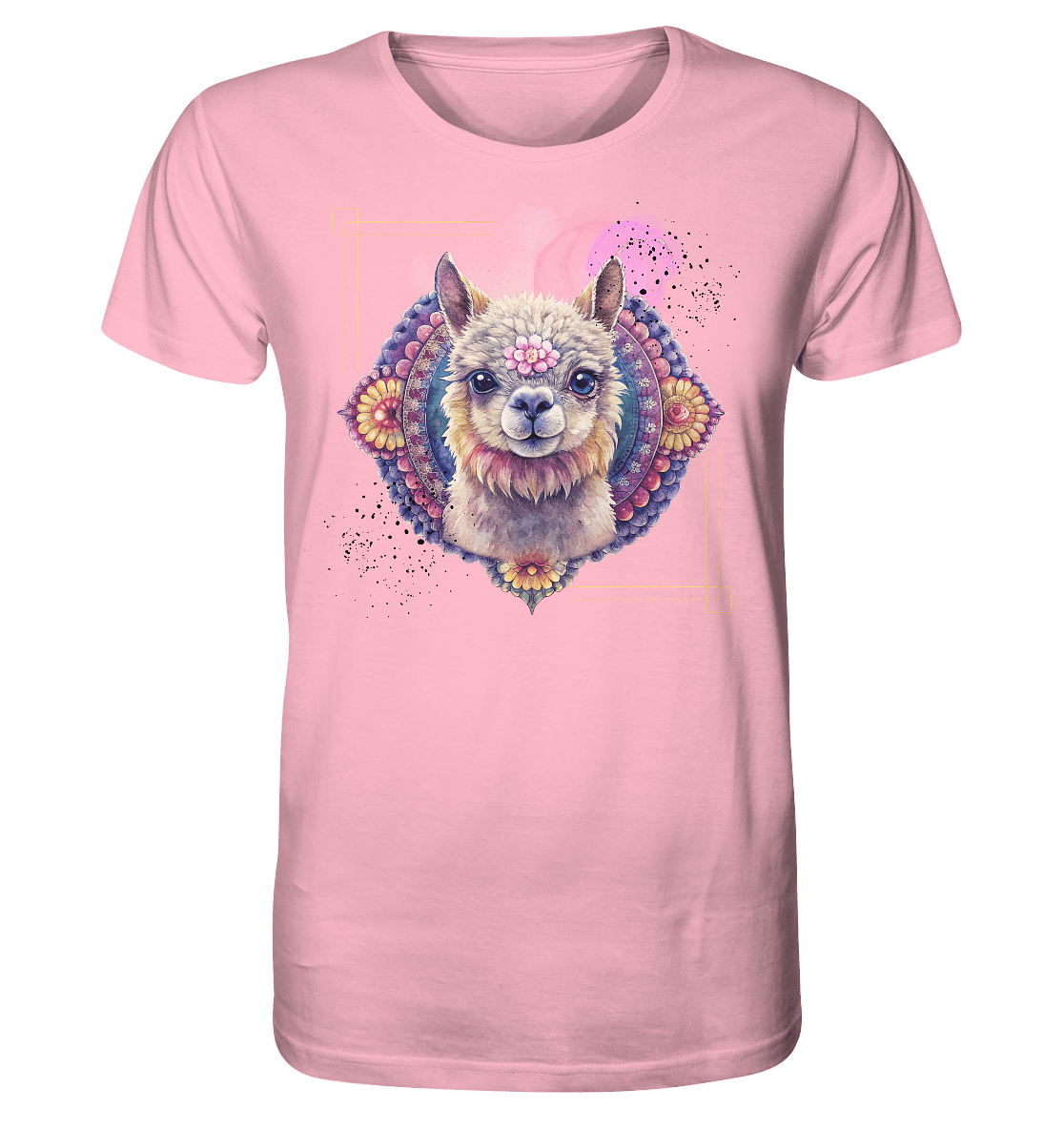 Pink Alpaka Mandala - Organic Shirt - ArtfulShenwyn