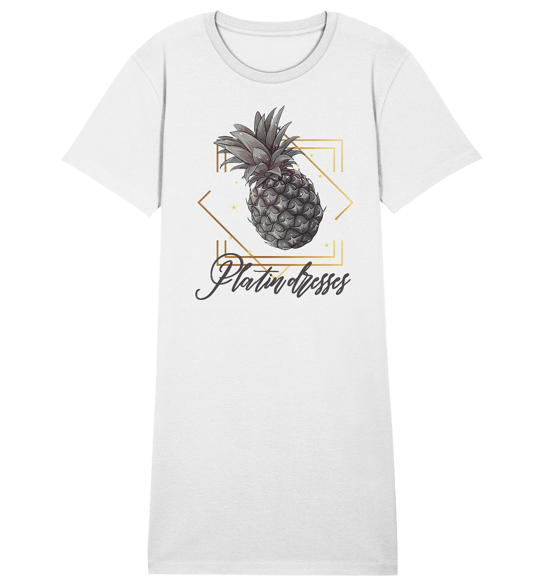 Platin Ananas - Ladies Organic Shirt Dress - ArtfulShenwyn