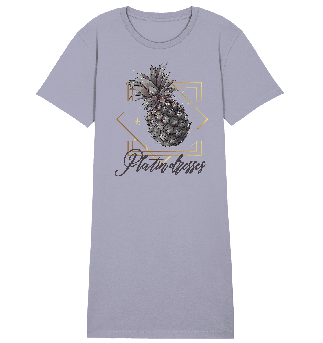 Platin Ananas - Ladies Organic Shirt Dress - ArtfulShenwyn