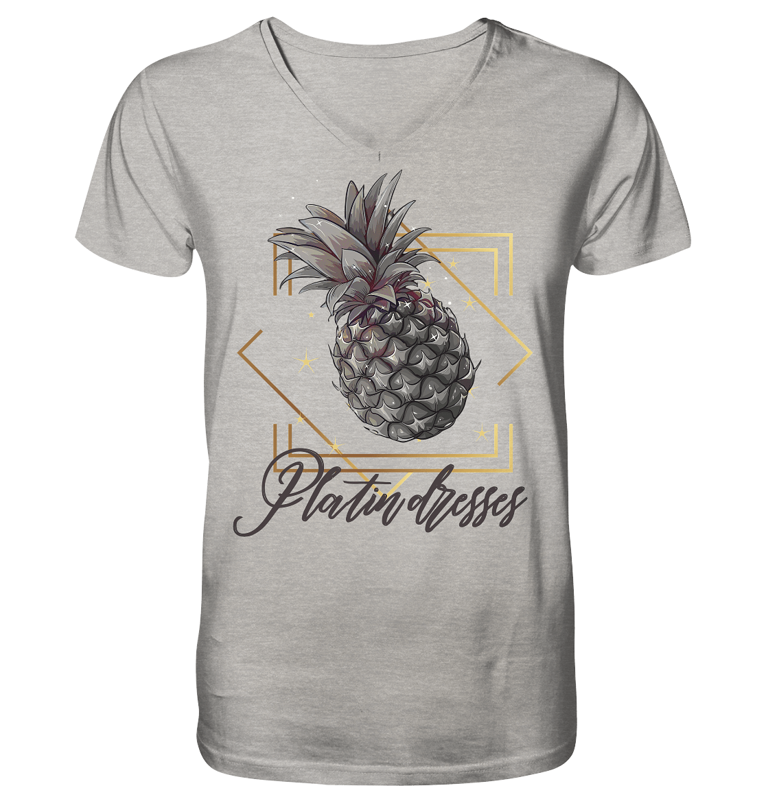 Platin Ananas - Mens Organic V-Neck Shirt - ArtfulShenwyn