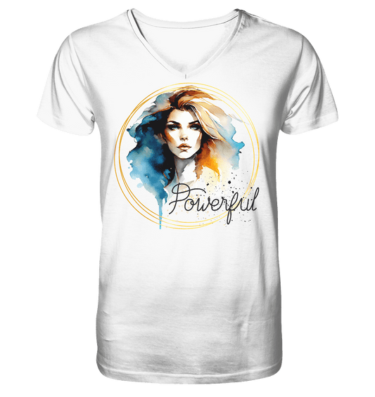 Powerful Queen - Mens Organic V-Neck Shirt - ArtfulShenwyn