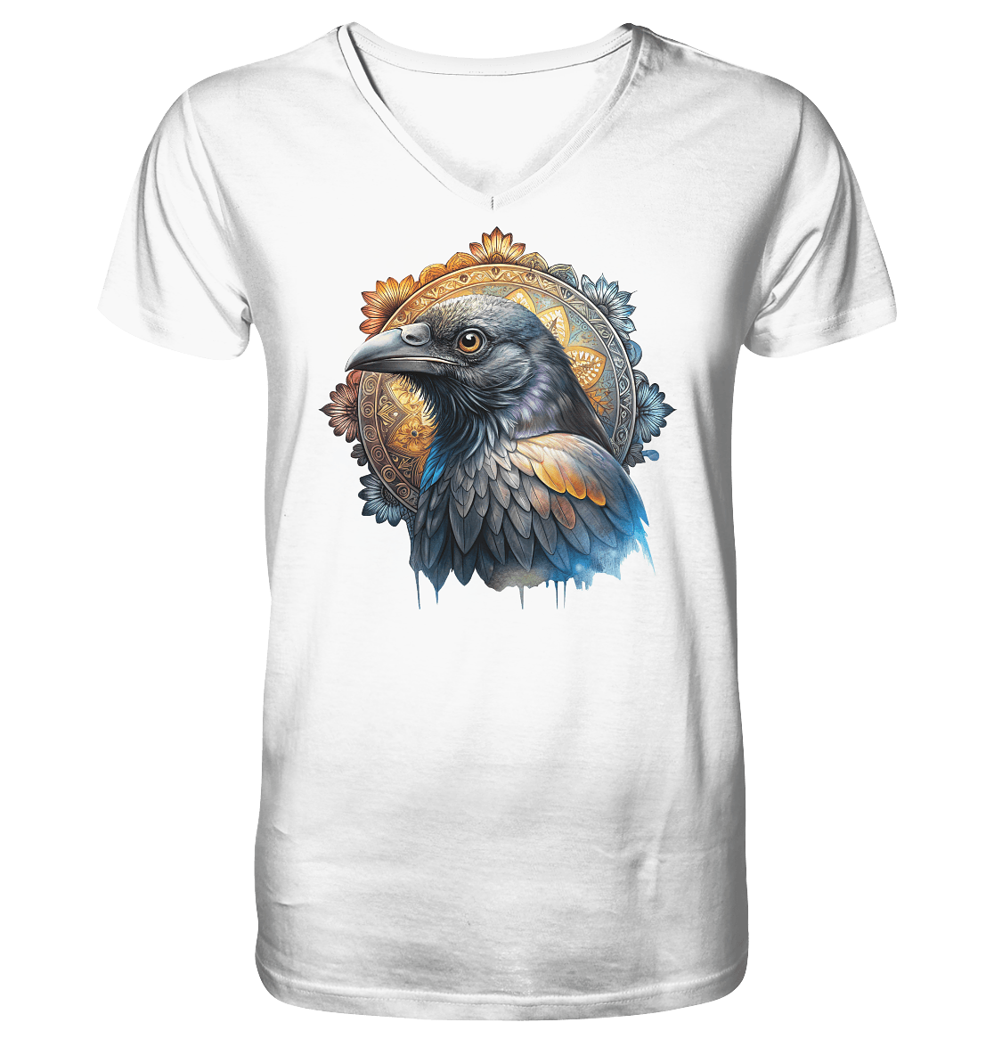 Rabe Mandala - Mens Organic V-Neck Shirt - ArtfulShenwyn