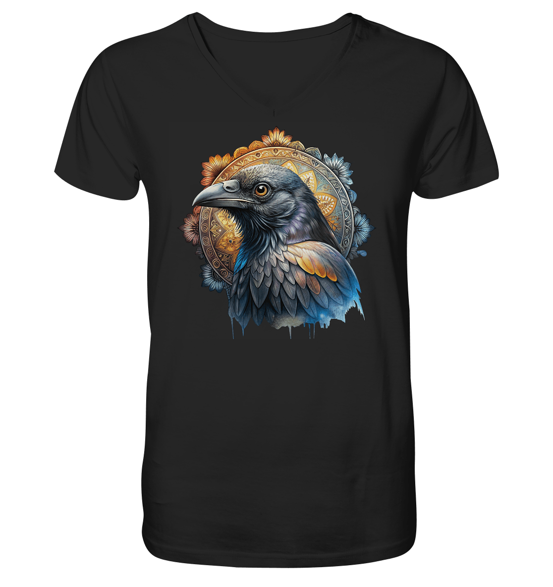 Rabe Mandala - Mens Organic V-Neck Shirt - ArtfulShenwyn