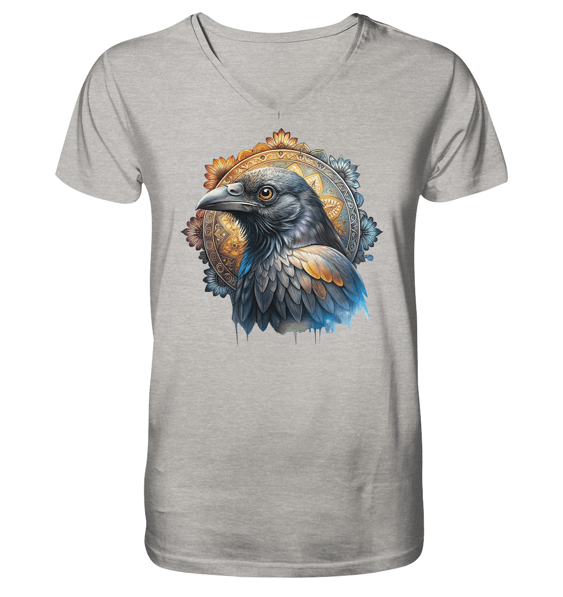 Rabe Mandala - Mens Organic V-Neck Shirt - ArtfulShenwyn