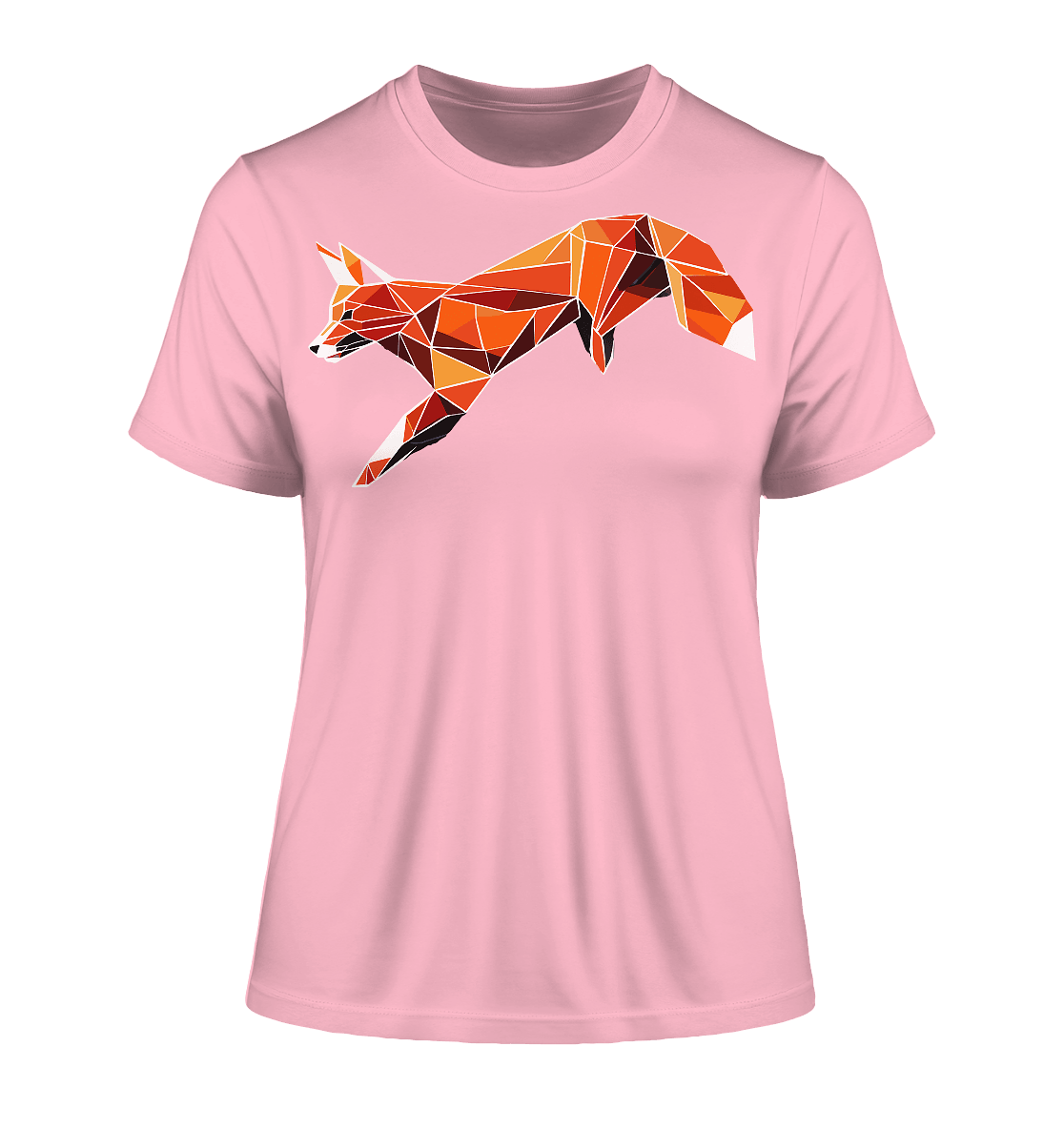 springender Fuchs - Fitted Ladies Organic Shirt - ArtfulShenwyn