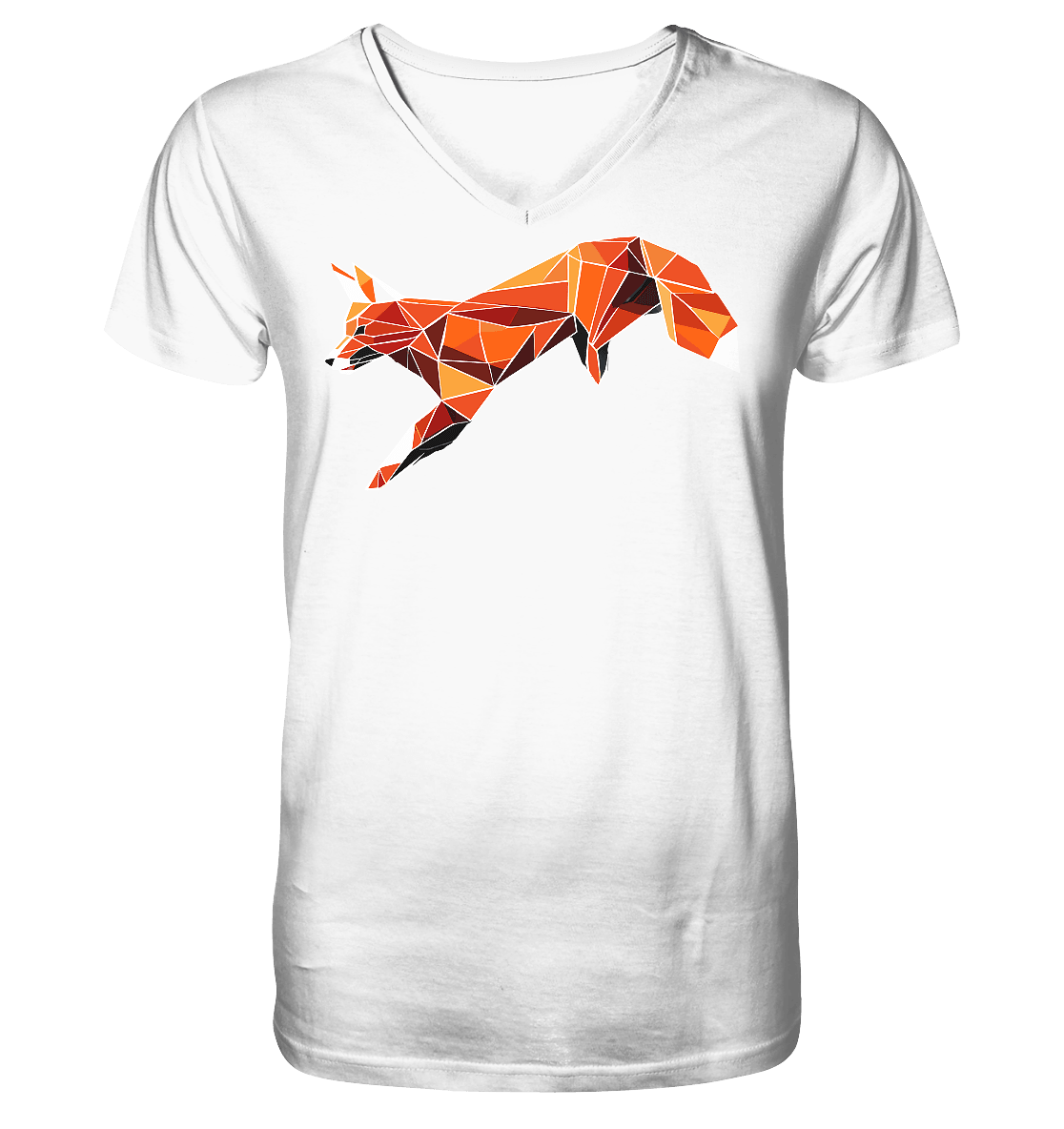 springender Fuchs - Mens Organic V-Neck Shirt - ArtfulShenwyn