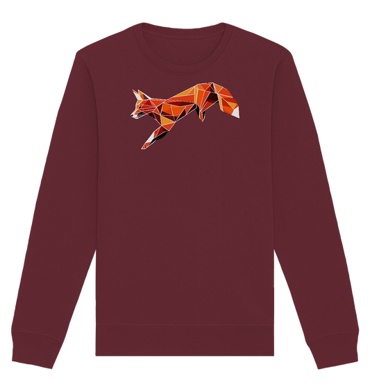 springender Fuchs - Organic Basic Unisex Sweatshirt - ArtfulShenwyn