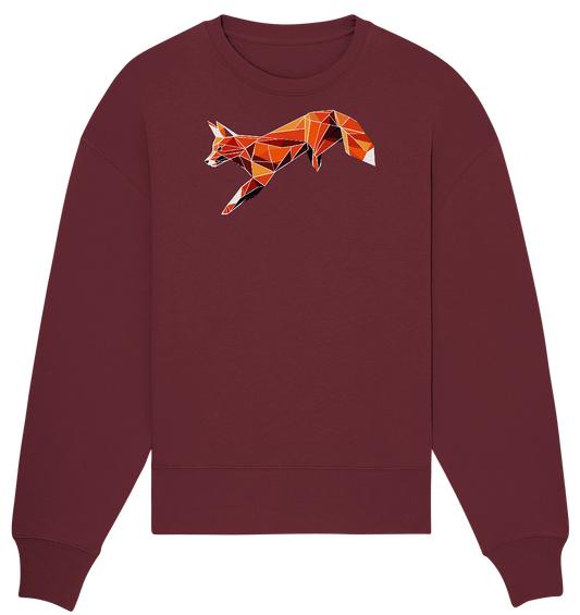 springender Fuchs - Organic Oversize Sweatshirt - ArtfulShenwyn