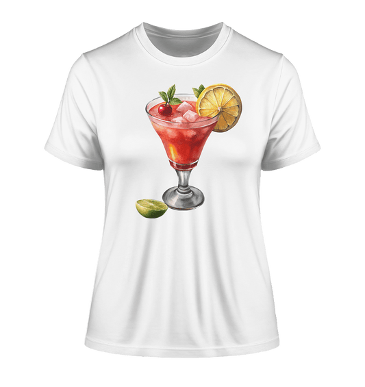 Summer Drink - Fitted Ladies Organic Shirt - ArtfulShenwyn