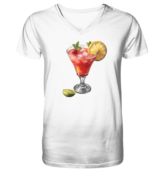 Summer Drink - Mens Organic V-Neck Shirt - ArtfulShenwyn