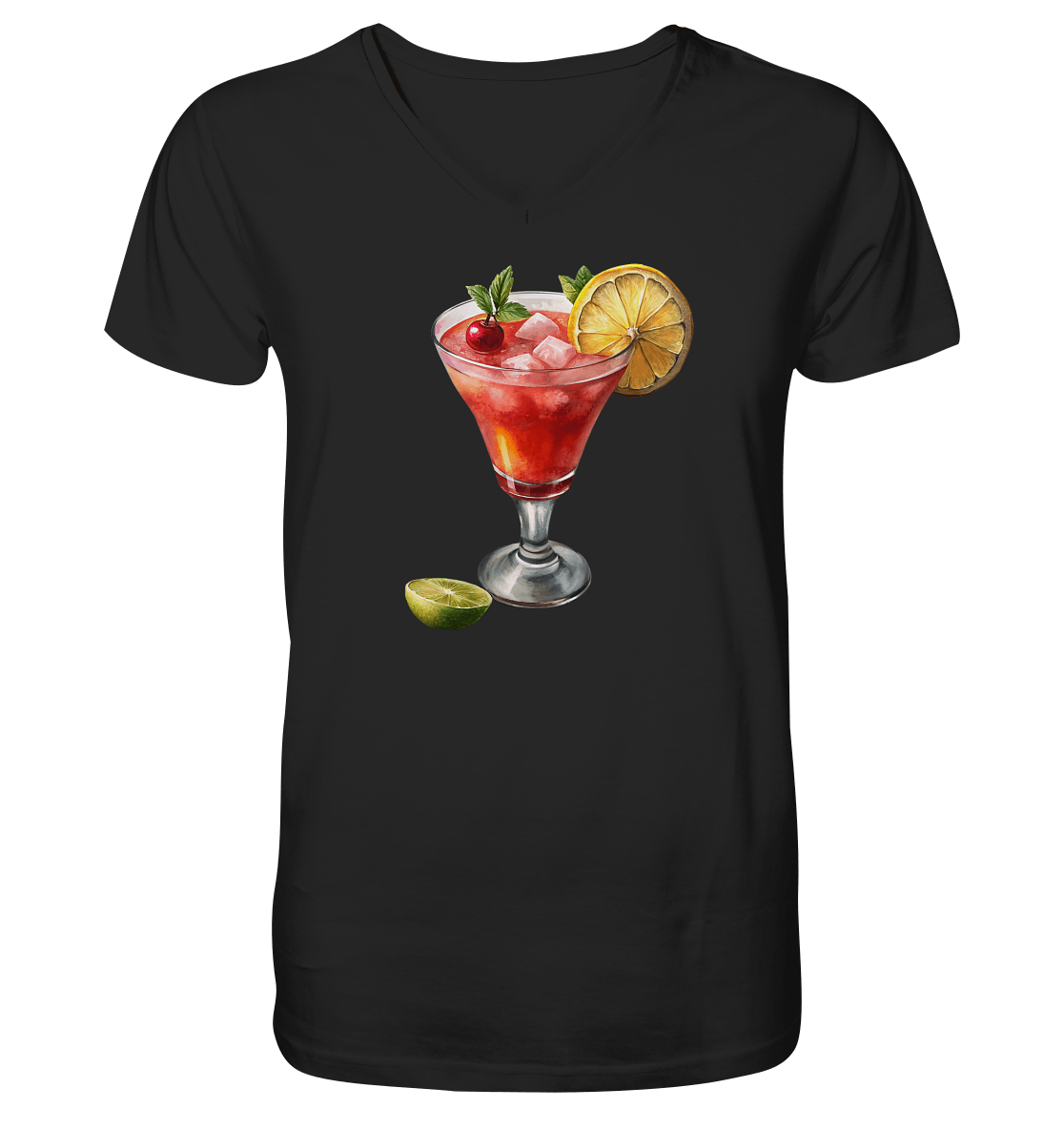 Summer Drink - Mens Organic V-Neck Shirt - ArtfulShenwyn