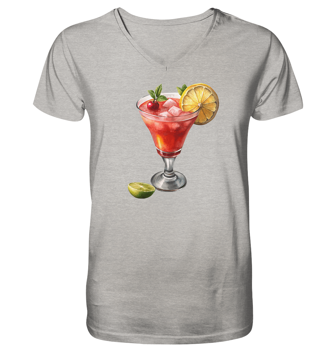 Summer Drink - Mens Organic V-Neck Shirt - ArtfulShenwyn