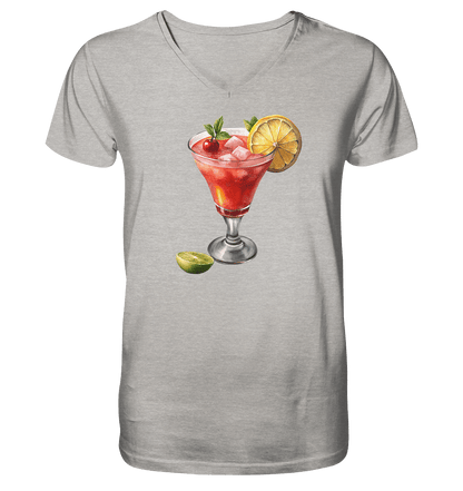 Summer Drink - Mens Organic V-Neck Shirt - ArtfulShenwyn