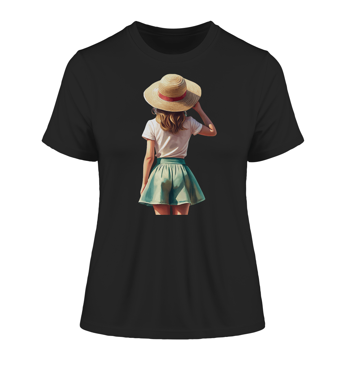 Summer Girl - Fitted Ladies Organic Shirt - ArtfulShenwyn