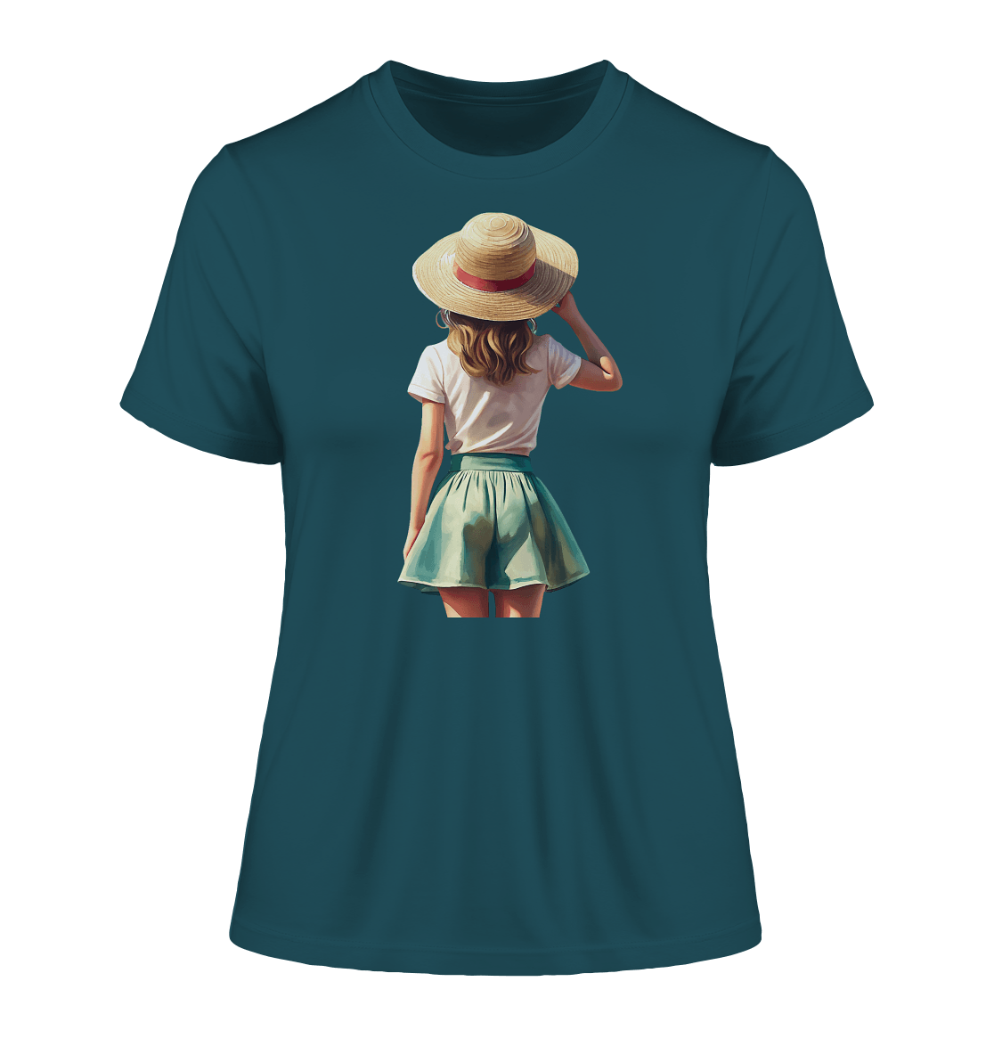 Summer Girl - Fitted Ladies Organic Shirt - ArtfulShenwyn