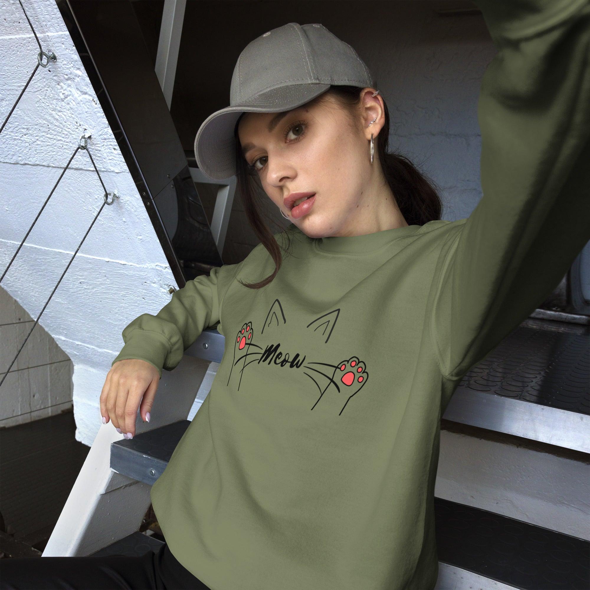 unisex-crew-neck-sweatshirt-military-green-front-6559f0526a3de - ArtfulShenwyn