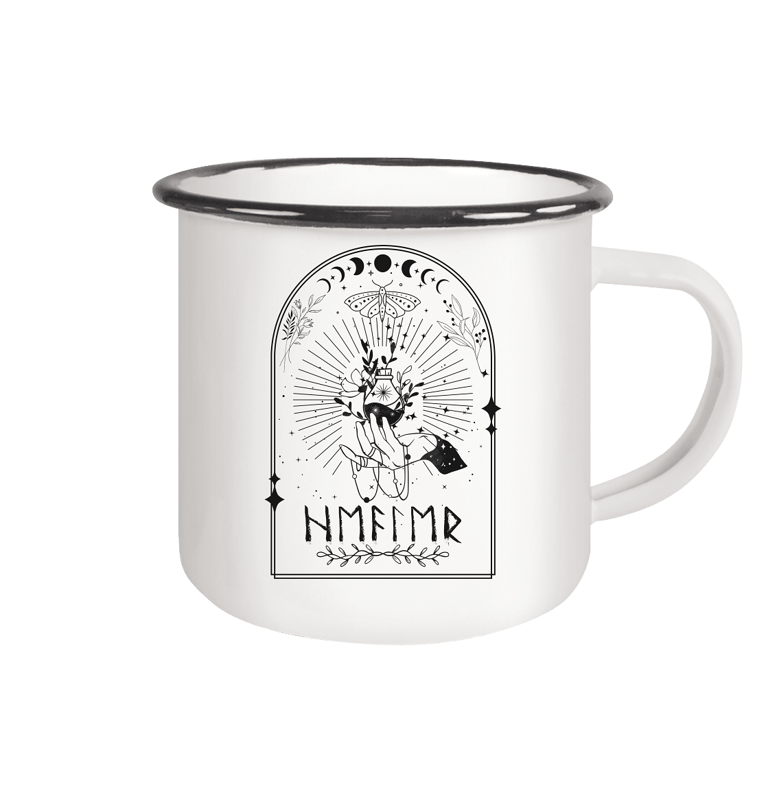 weiße Emaille Tasse - Runic Healer Potion - ArtfulShenwyn