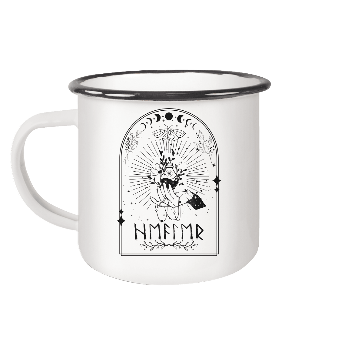 weiße Emaille Tasse - Runic Healer Potion - ArtfulShenwyn