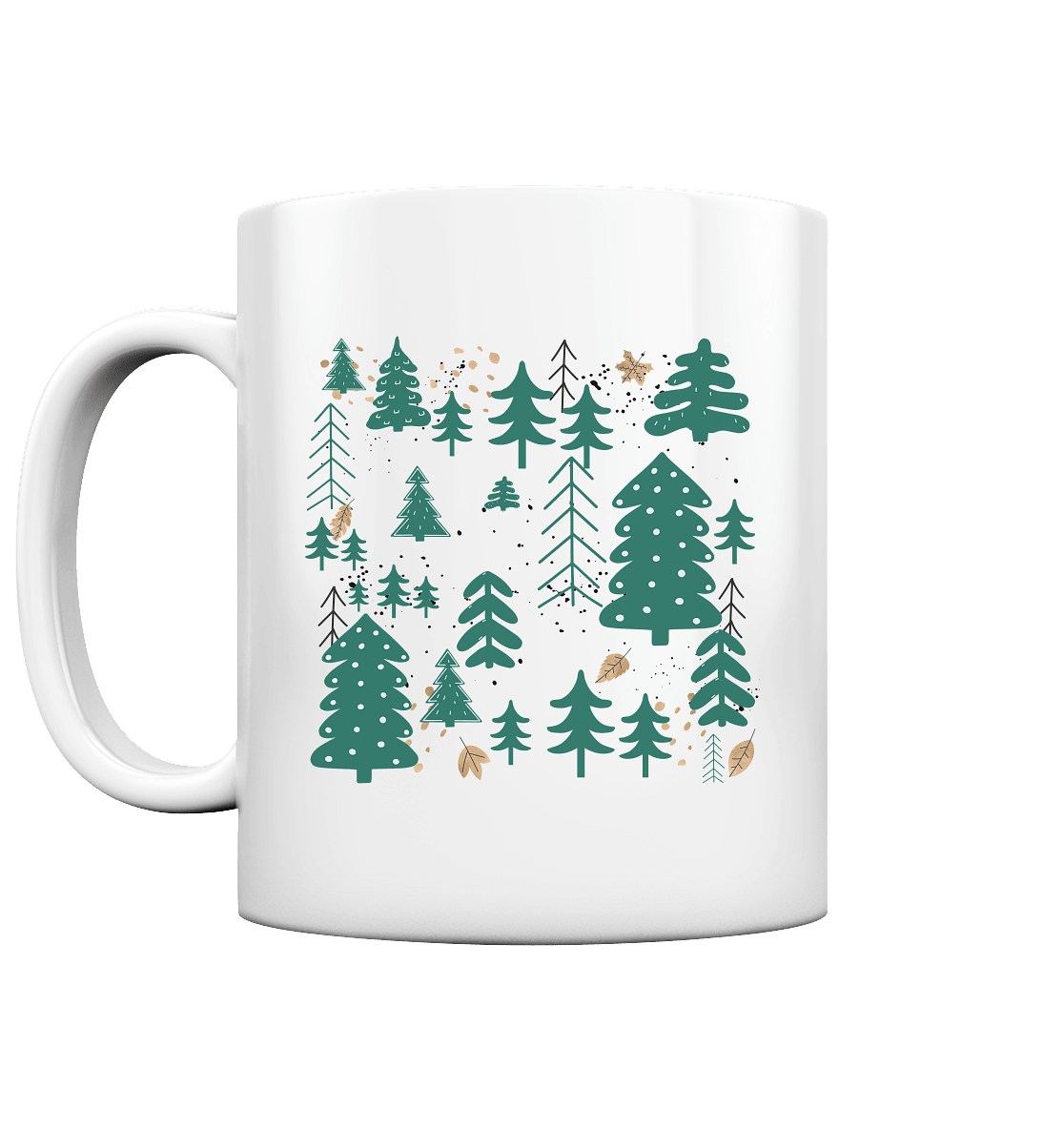 Weiße Tasse mit Waldmotiv Hygge - ArtfulShenwyn