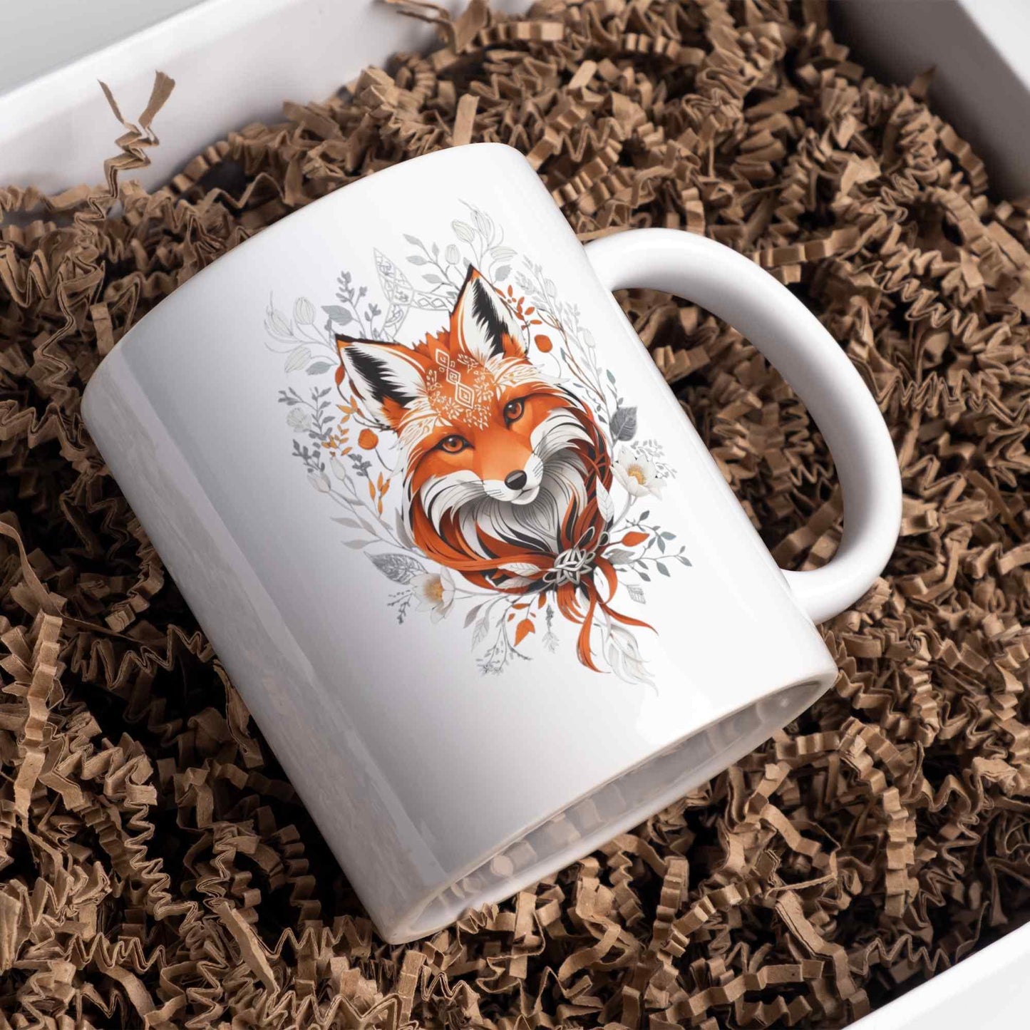 Weiße Tasse, Mystic Aesthetic Fox - ArtfulShenwyn