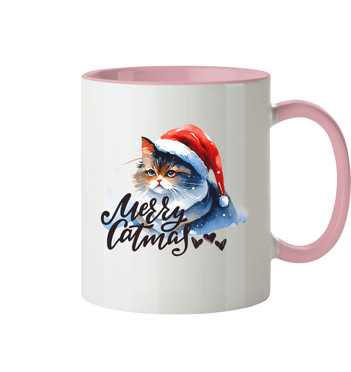 Zweifarbige Tasse, Merry Catmas - ArtfulShenwyn