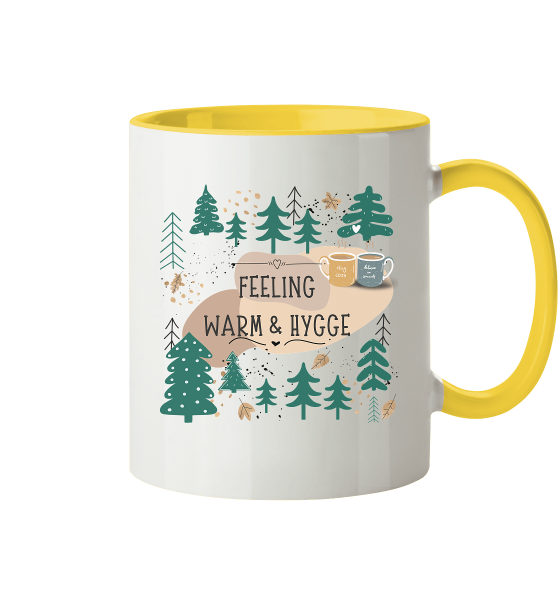 Zweifarbige Tasse mit Waldmotiv Hygge - ArtfulShenwyn