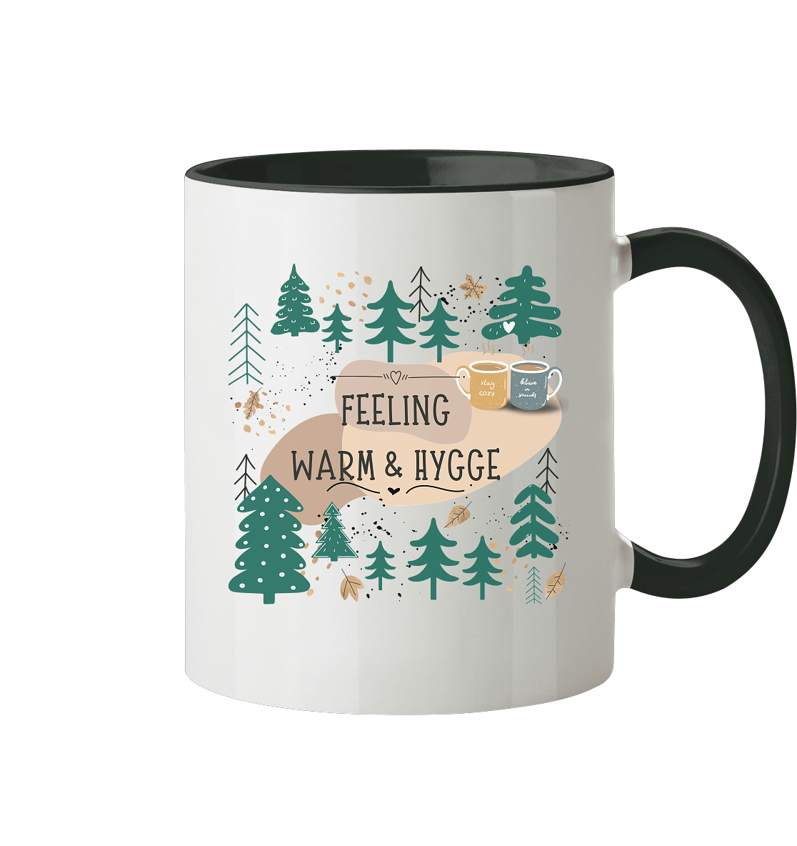 Zweifarbige Tasse mit Waldmotiv Hygge - ArtfulShenwyn